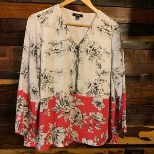Alfani Floral Top PL zip front